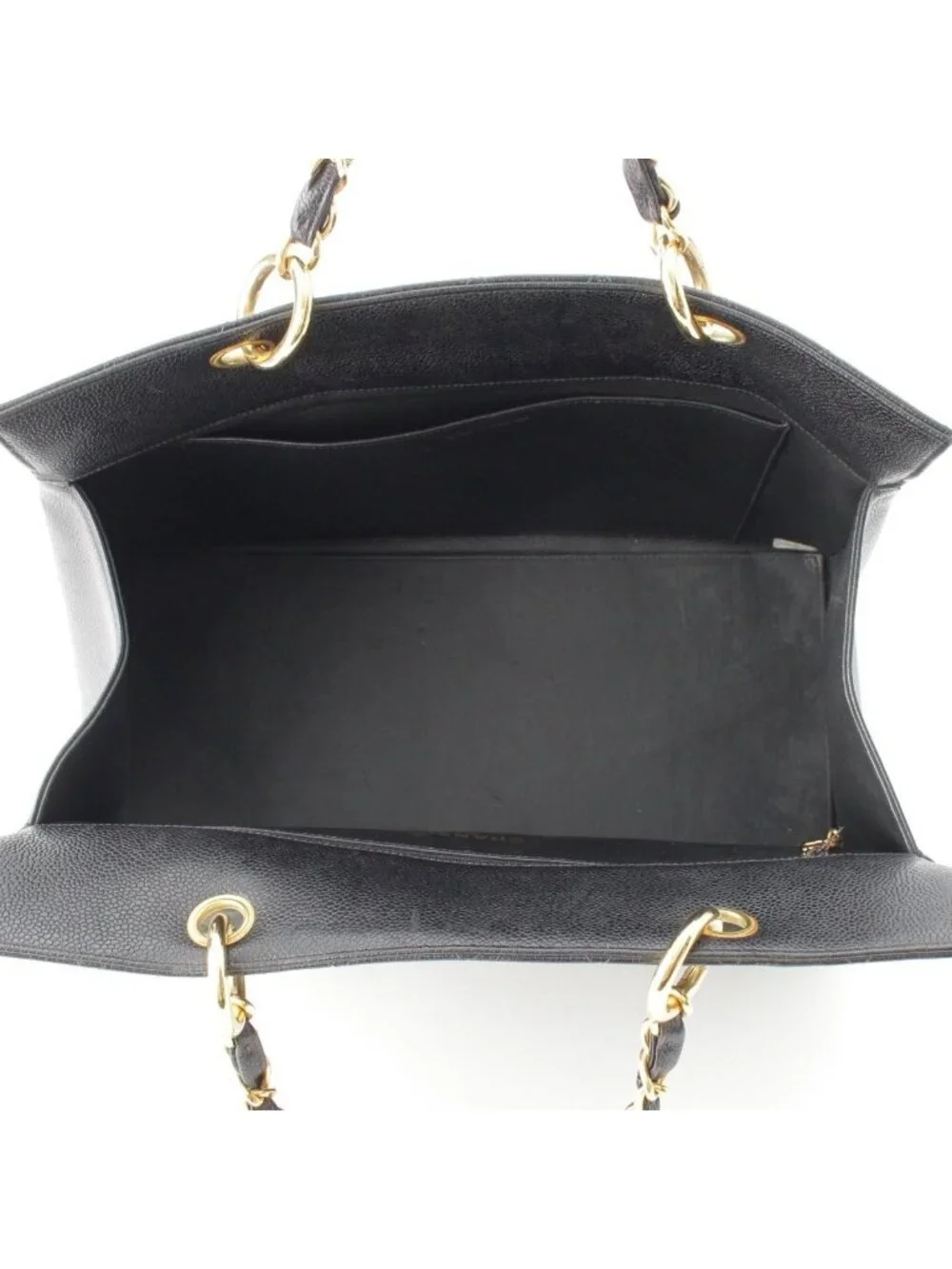 Chanel Caviar Leather Chain Tote Hand Black